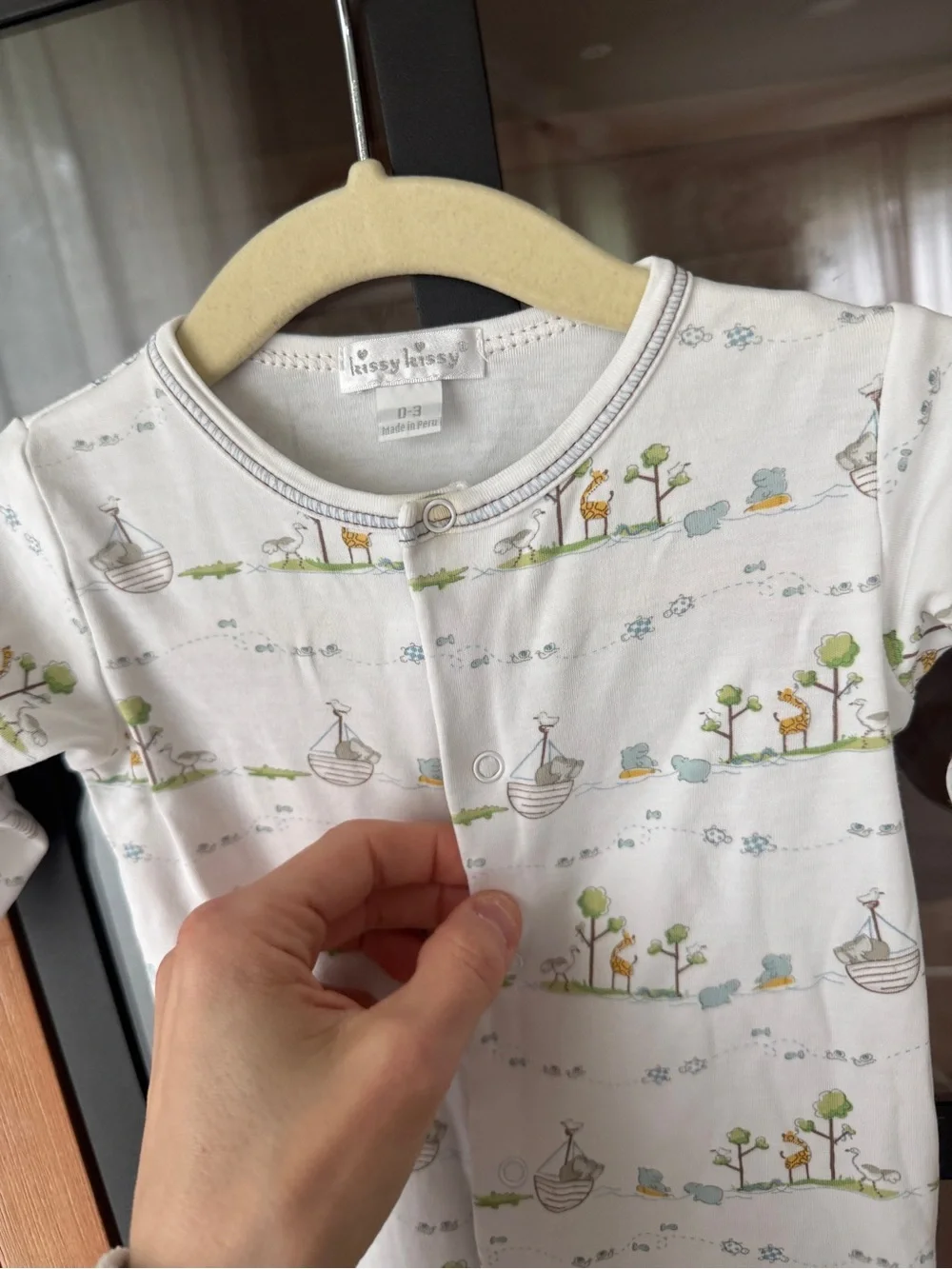 Kissy Kissy noah’s ark print footies pima cotton newborn baby boy girl unisex